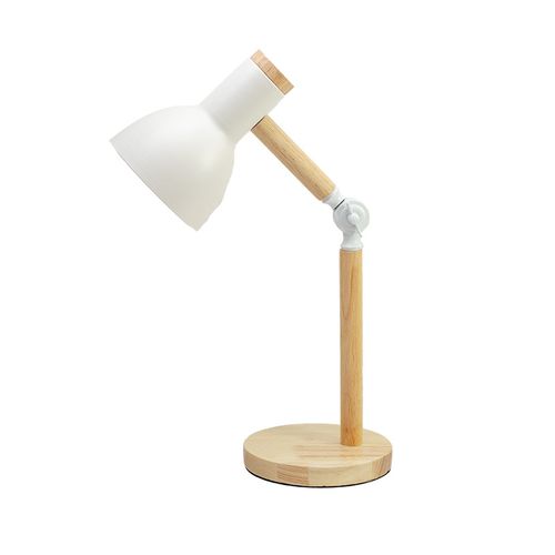Blanc Ampoule LED Lampe De Table En Bois à Lumière Blanche Lampe De Table De Lecture Avec Douille