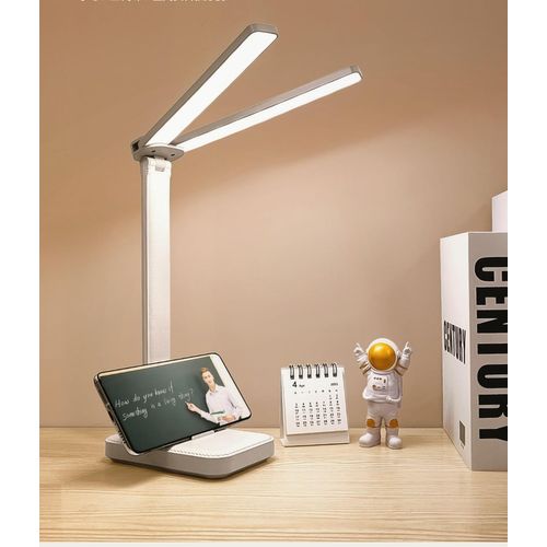 Lampe De Bureau LED à Double Tête 40cm 3 Modes De Gradation De Couleur, Chargement USB