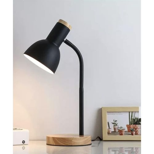 Lampe De Bureau En Bois Pour Les Besoins Du Bureau 1 Ampoule E-27 Ampoule Non Incluse Noir