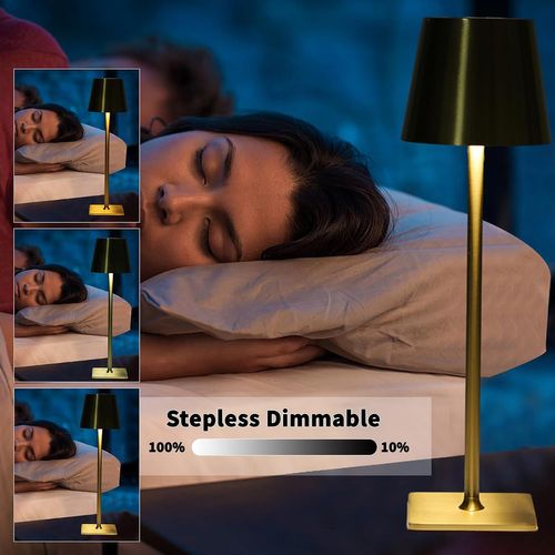 Lampe De Bureau LED à Intensité Variable à 3 Couleurs, Lampe De Bureau Tactile Rechargeable