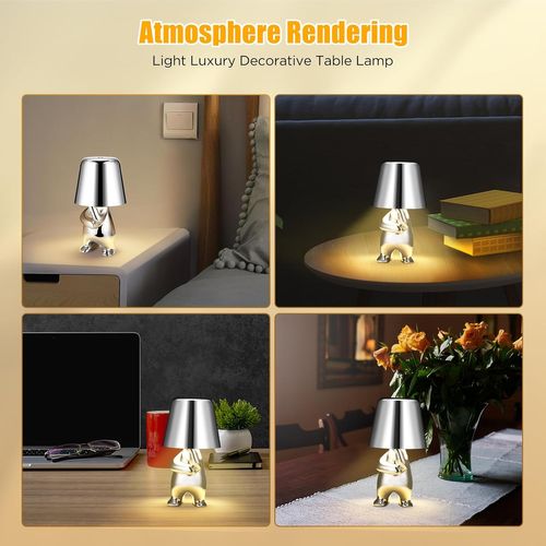 Lampe De Bureau à Commande Tactile, Chargement USB, 3 Niveaux De Luminosité Et Intensité Variable