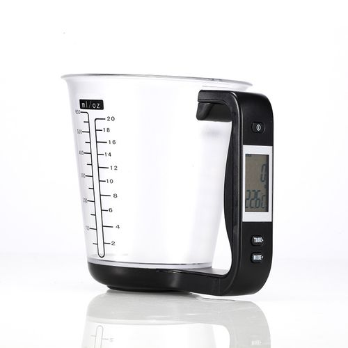 Balance De Cuisine Électronique 1 Kg Avec Écran LCD Et Tasse à Mesurer Numérique Noir
