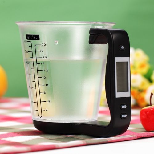 Balance De Cuisine Électronique 1 Kg Avec Écran LCD Et Tasse à Mesurer Numérique Noir
