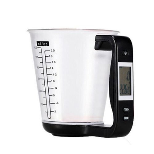 Balance De Cuisine Électronique 1 Kg Avec Écran LCD Et Tasse à Mesurer Numérique Noir