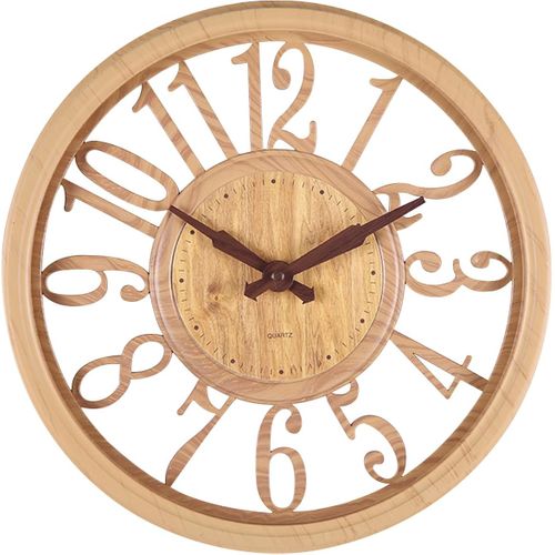 Horloge Murale Rétro Imitation Bois Adaptée à La Décoration Du Salon, De La Cuisine, Du Bureau