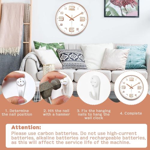 Horloge murale numérique, horloge murale silencieuse, adaptée au salon, à la chambre à coucher