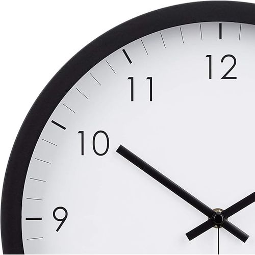 Basics Traditional Wall Clock, Black, 12"