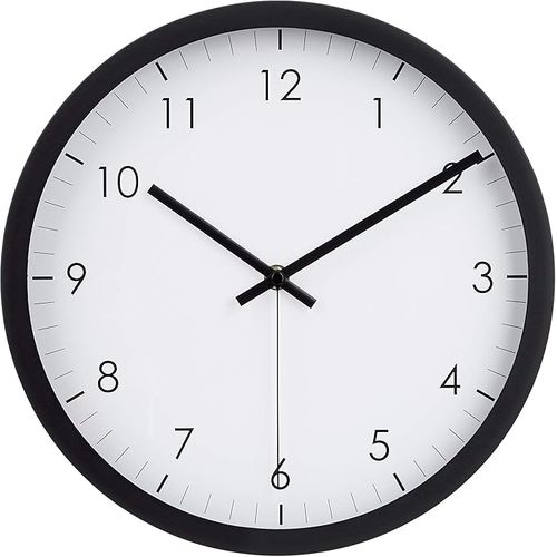 Basics Traditional Wall Clock, Black, 12"