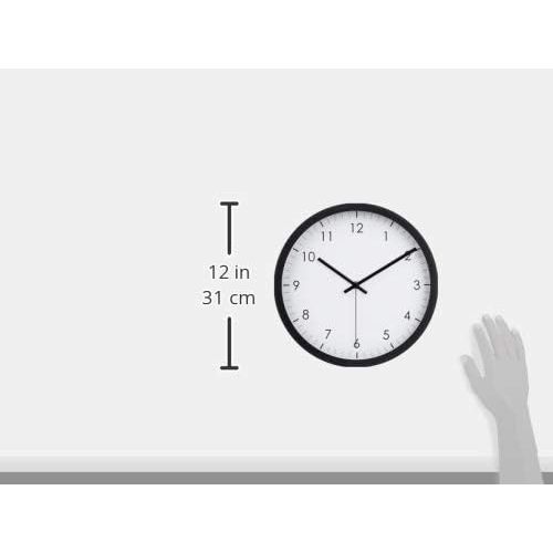 Basics Traditional Wall Clock, Black, 12"
