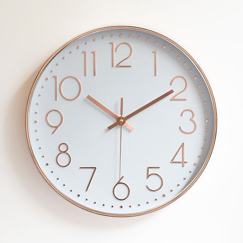 Modern Silent Mute Wall Clock Wall Pendulum For Living Room Kitchen Bedroom - Rose Gold