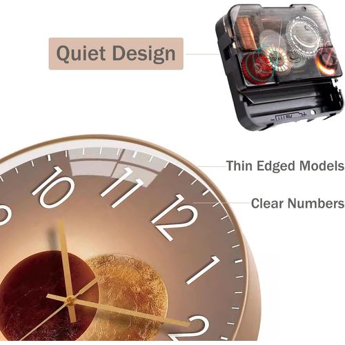 Horloge murale silencieuse de 30 cm, horloge à pendule silencieuse pour chambre à coucher