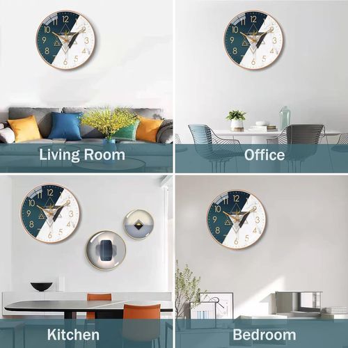 Horloge murale silencieuse de 30 cm, horloge à pendule silencieuse pour chambre à coucher