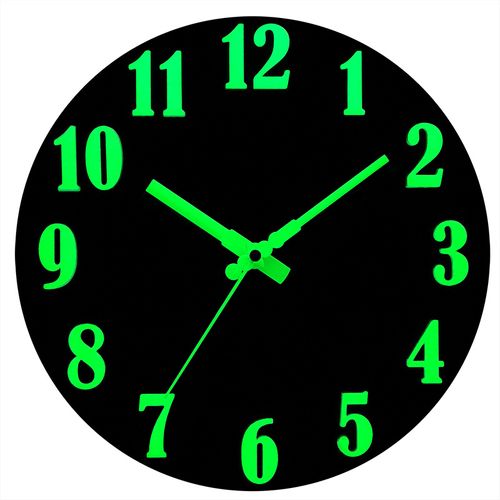 Horloge murale lumineuse 30cm, en bois, horloge murale décorative pour salon