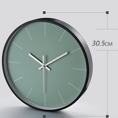 12 Inch Green Minimalist Quartz Wall Clock For Living R