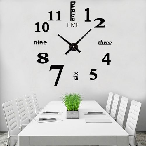 30cm Diy Large Wall Clock Sticker Black Living Room Bed
