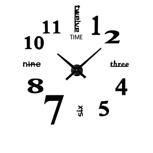 30cm Diy Large Wall Clock Sticker Black Living Room Bed