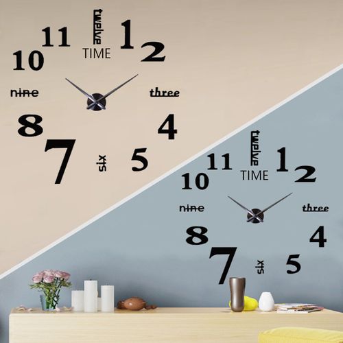 30cm Diy Large Wall Clock Sticker Black Living Room Bed