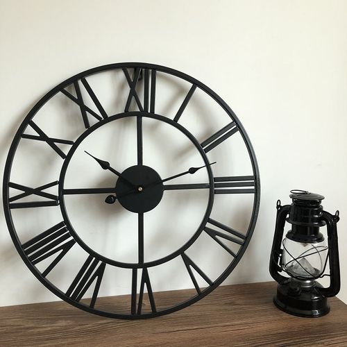 Black 40cm Clocks, Modern Roman Numerals Large Wall Clo