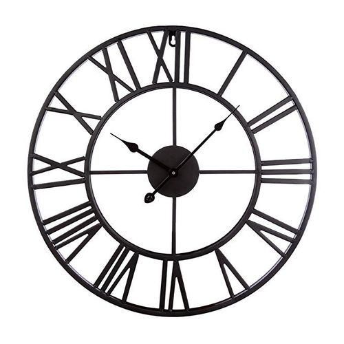 Black 40cm Clocks, Modern Roman Numerals Large Wall Clo
