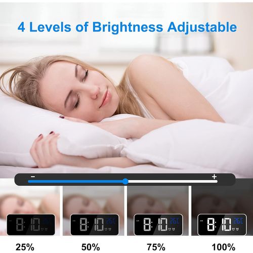 White-digital Alarm Clock, LED Digital Clock Digital Mo