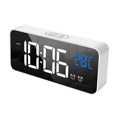 White-digital Alarm Clock, LED Digital Clock Digital Mo