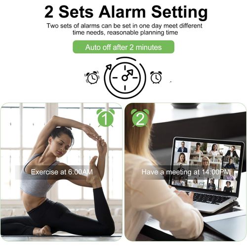 White Digital Alarm Clock, Wall Clock Morning Wake-up L