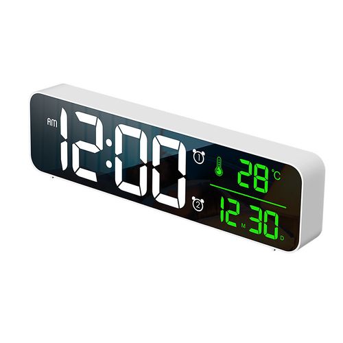 White Digital Alarm Clock, Wall Clock Morning Wake-up L