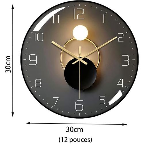 (black)modern Silent Wall Clock, 30cm Diameter Wall Clo