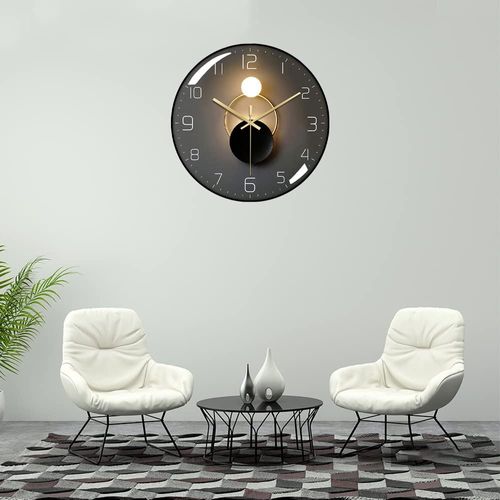 (black)modern Silent Wall Clock, 30cm Diameter Wall Clo
