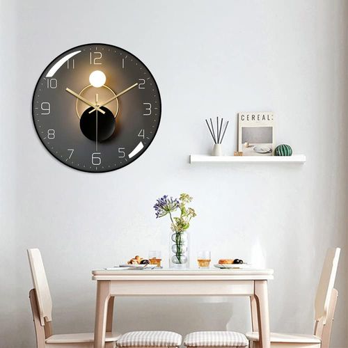 (black)modern Silent Wall Clock, 30cm Diameter Wall Clo