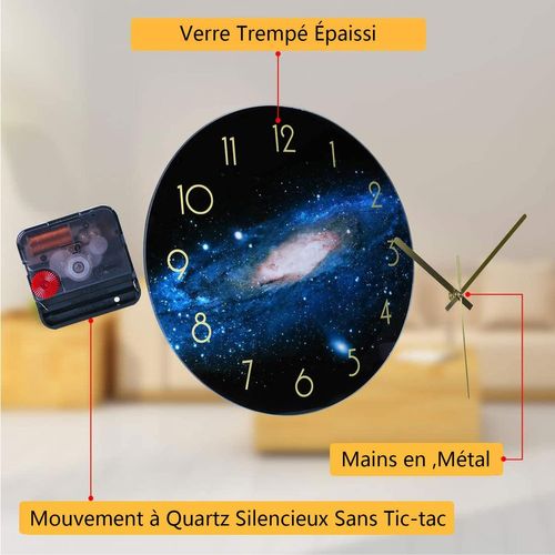 Horloge murale en verre silencieuse sans tic-tac - Qualité