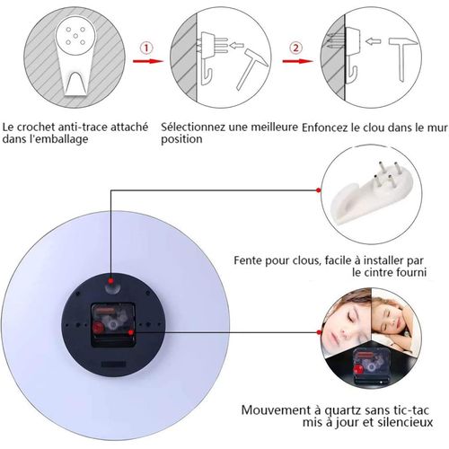 Horloge murale en verre silencieuse sans tic-tac - Qualité