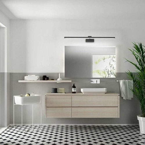 Lampe LED Pour Miroir De Salle De Bain Ip44 9 W, Luminaire D'armoire 3000 K, Noir