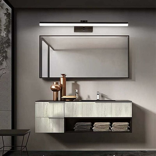 Lampe LED Pour Miroir De Salle De Bain Ip44 9 W, Luminaire D'armoire 3000 K, Noir