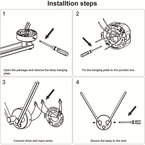 Support Mural LED Pour Fond De Miroir 53 Cm, Bras Pivotants En Variantes 300°