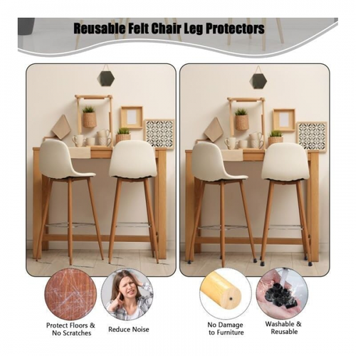 Lot De 20 Embouts De Pieds De Chaise En Feutre, 14-20 Mm (noir)