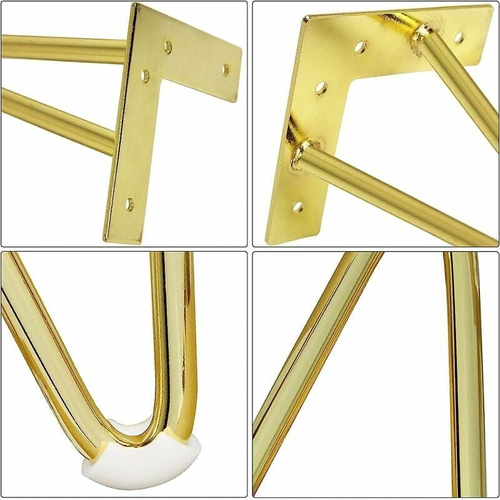 Lot De 4 Pieds De Meubles En Métal Doré De 6 Pouces Pour Armoires, Supports TV,