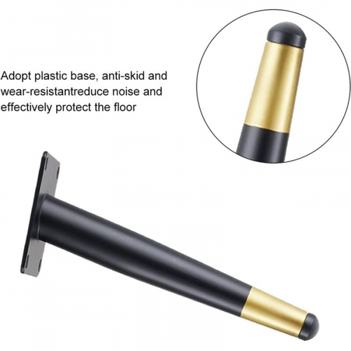 Lot De 4 Pieds De Meuble En Métal 12 Cm Pour Table Et Chaise Avec Base Silencieuse Antidérapante