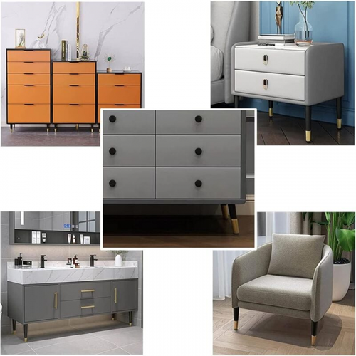 Lot De 4 Pieds De Meuble En Métal 12 Cm Pour Table Et Chaise Avec Base Silencieuse Antidérapante