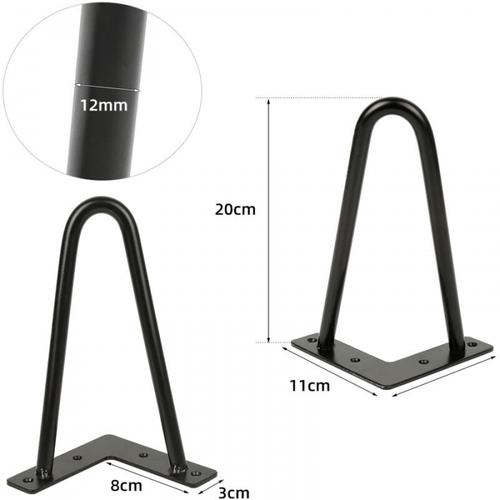 Lot De 4 Supports De Pieds De Table Simples En Fer Forgé De 20 Cm