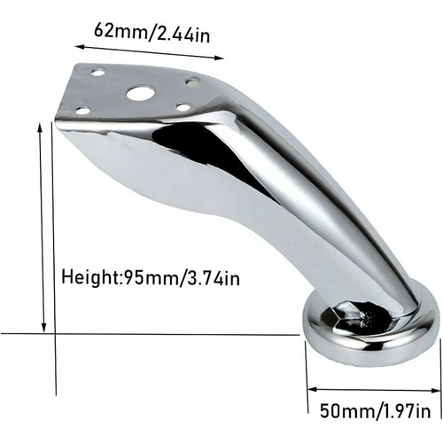 Lot De 4 Pieds De Meubles En Acier Inoxydable Épais, Adaptés Aux Canapés, Chaises, Tabourets