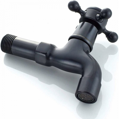 Robinet Mural Pour Lavabo De Salle De Bain  Avec Poignée Unique Raccord G1/2 (noir)