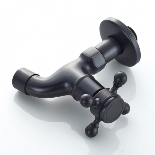 Robinet Mural Pour Lavabo De Salle De Bain  Avec Poignée Unique Raccord G1/2 (noir)