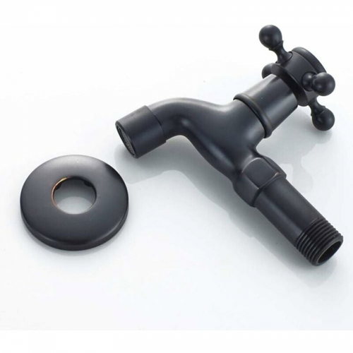 Robinet Mural Pour Lavabo De Salle De Bain  Avec Poignée Unique Raccord G1/2 (noir)