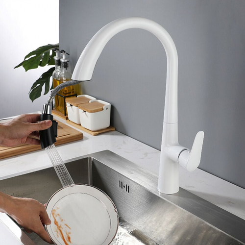 Robinet De Cuisine Avec Douchette Extractible Robinet à Levier Unique Pivotant à 360°