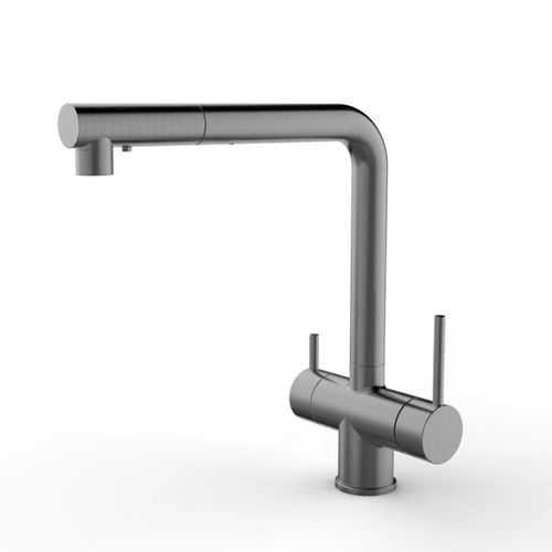 Robinet De Cuisine à Trois Voies Avec Douchette Extractible, Robinet De Cuisine Pivotant à 360°