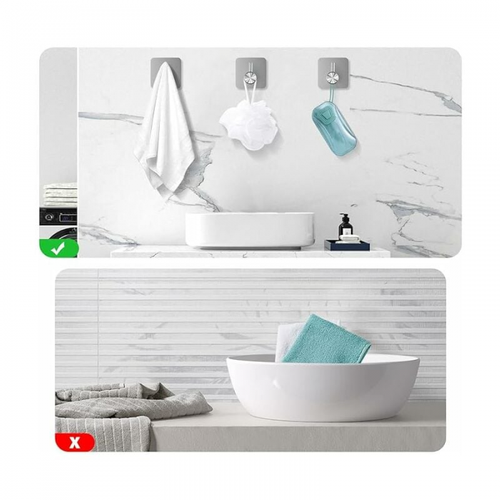3 Pièces Crochet Adhésif , Crochet Mural De Salle De Bains, Sans Perçage Porte Serviette