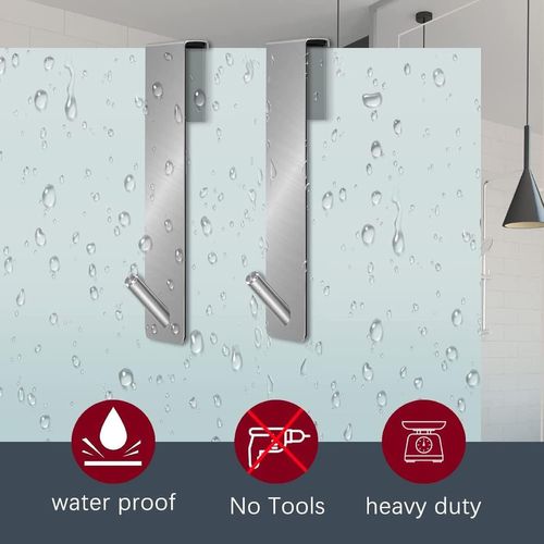 Crochets De Porte De Douche 2 Pièces-crochets à Serviettes Sans Diamantt (7 Pouces)