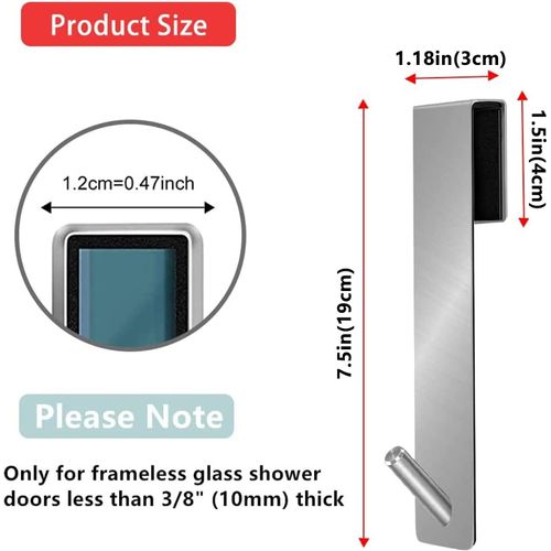 Crochets De Porte De Douche 2 Pièces-crochets à Serviettes Sans Diamantt (7 Pouces)