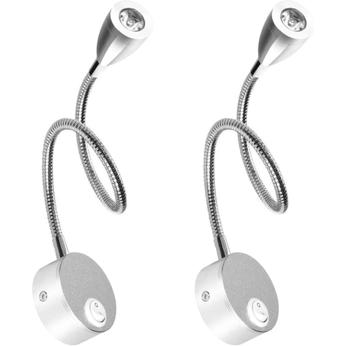 Applique De Chevet 2 Lumières LED Liseuse Lampe Col De Cygne 3w, 3000k Blanc Chaud Liseuse